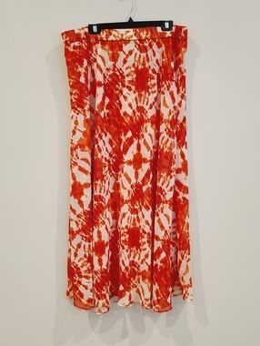 I.N.C Orange Tie Dye Maxi Skirt